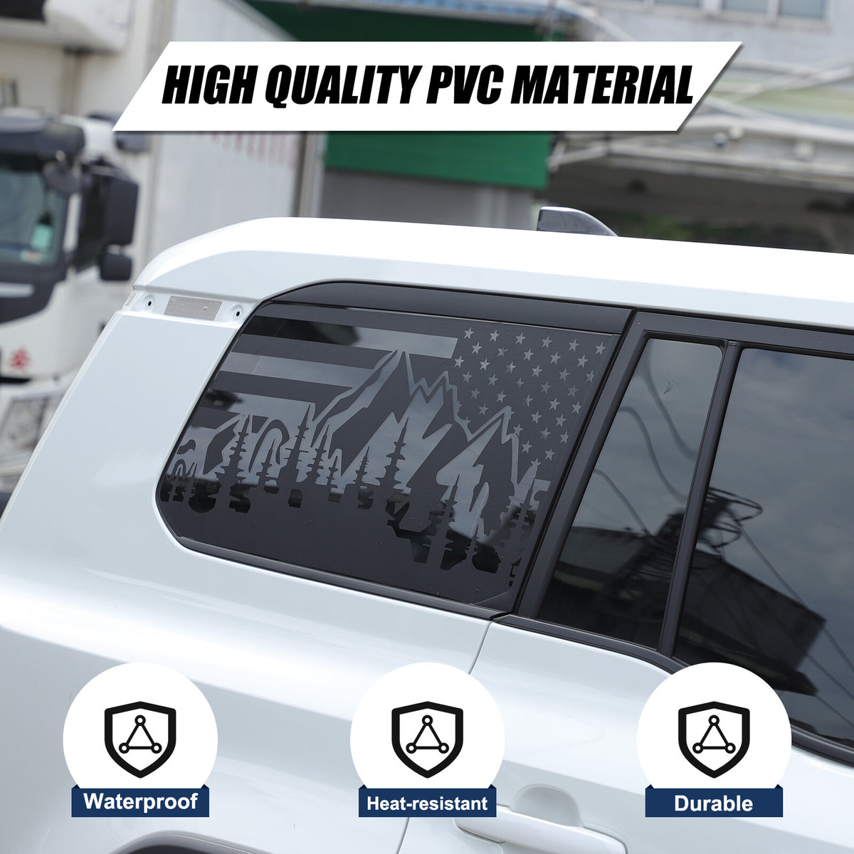 US Flag Rear Side Window Trim Stickers For Toyota Land Cruiser LC250 2024+ US 11