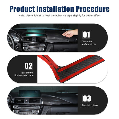 Real Carbon Fiber Central Console Dashboard Trim For BMW M3 M4 F80 F82 2014-2019 23