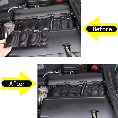 2Pcs Real Dry Carbon Fiber Intake Manifold Cover Engine For Corvette C6 2005-13 10
