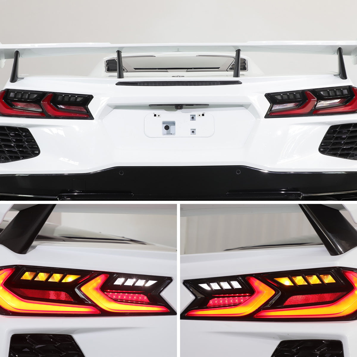 Matte Black ABS Reverse Light Protection Grille Trim For Corvette C8 20+ US 5