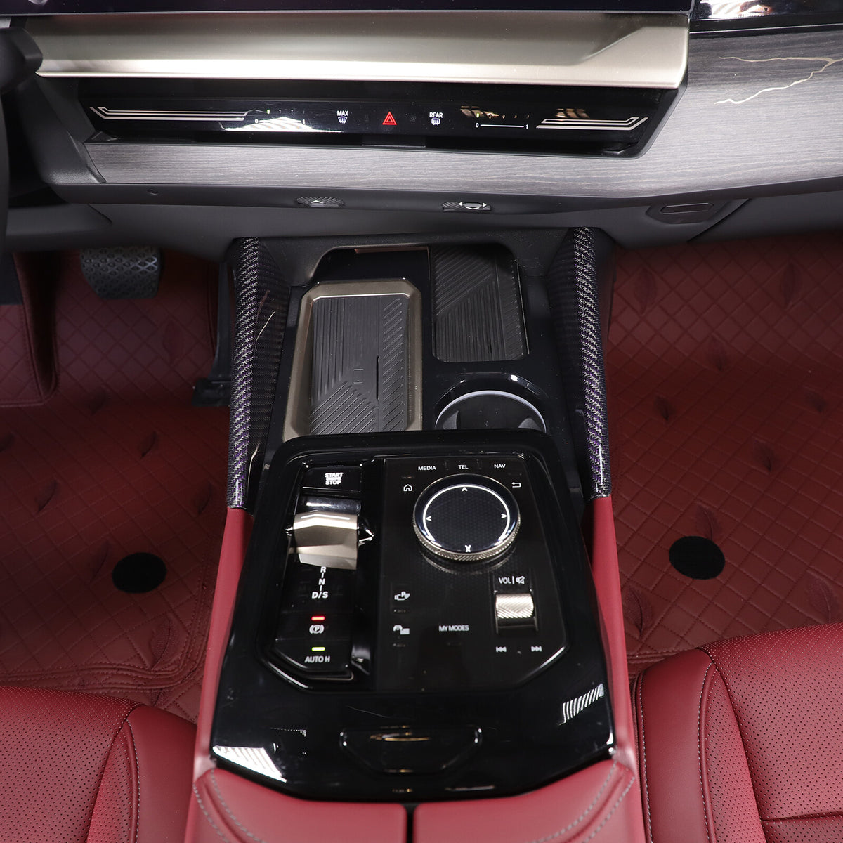 Real Carbon Fiber Center console Gear Shift Side Trim For BMW 5 Series G60 2024+ 17