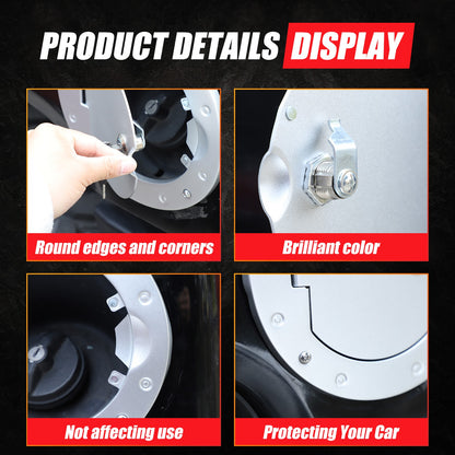 Silver Gas Cap Cover Fuel Filler Door Locking Anti-theft For Hummer H3 05-09 US 8