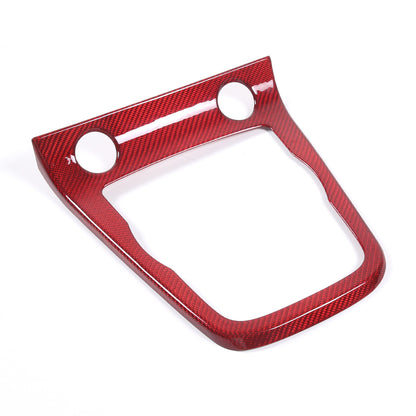 Red Carbon fiber Center Gear Shift Panel Trim Frame for Jaguar F-type 2013-22 4