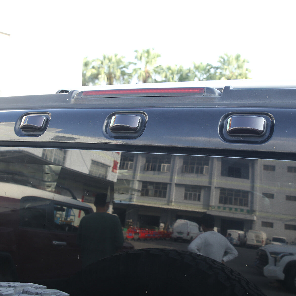 Smoked Blackout Tail Light Roof Light Marker Trim Set For Hummer H2 2003-09 9