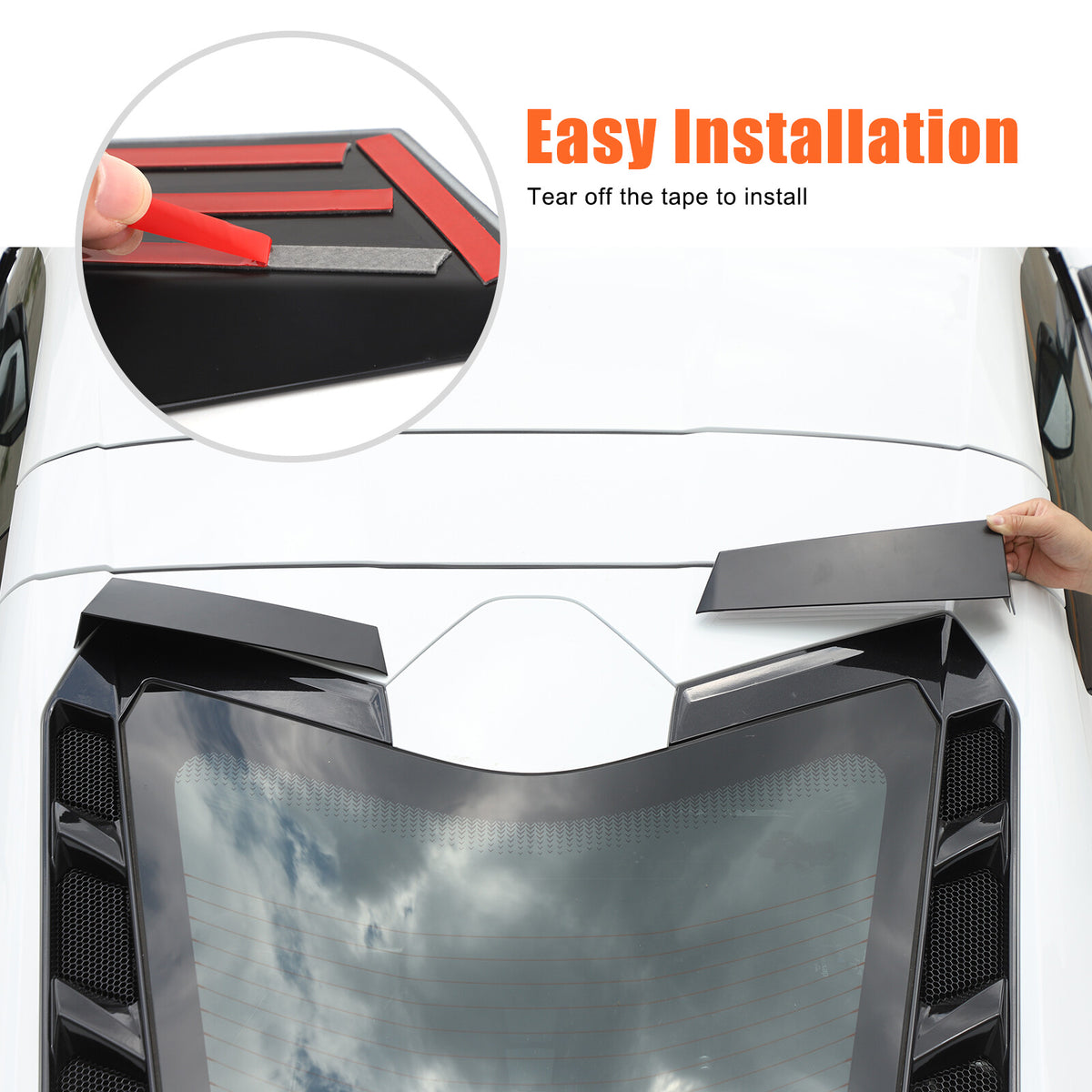 Matte Black Rear Windshield Spoiler Trim Strip For Corvette C8 Coupe 2020+ 3