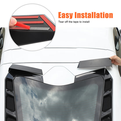 Matte Black Rear Windshield Spoiler Trim Strip For Corvette C8 Coupe 2020+ 3