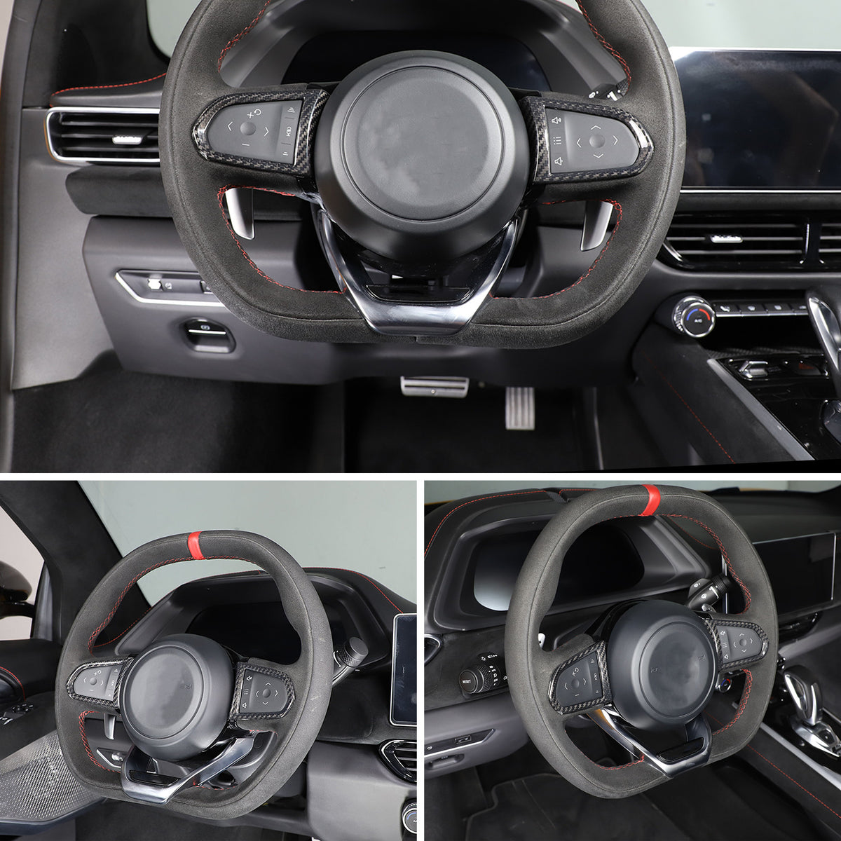 Real Carbon Fiber Steering Wheel Button Cover Trim For Lotus EMIRA 2021-25 US 21