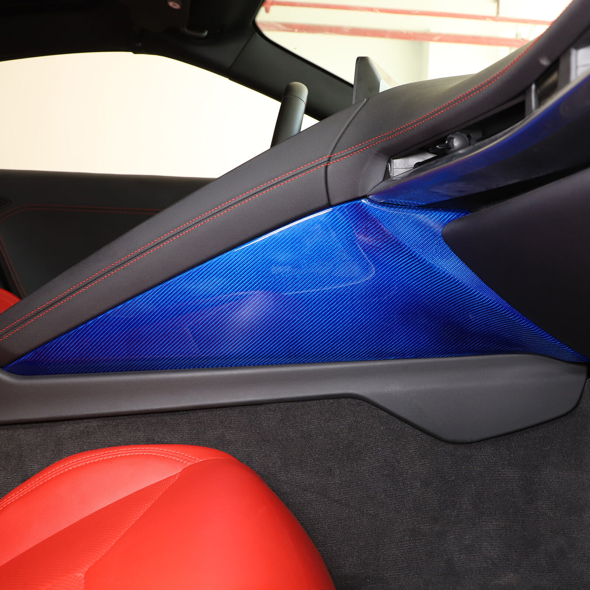 Blue Real Carbon Fiber Full Interior Set Decor Trim Kit for Corvette C8 20-25 - Variants 1-5 32