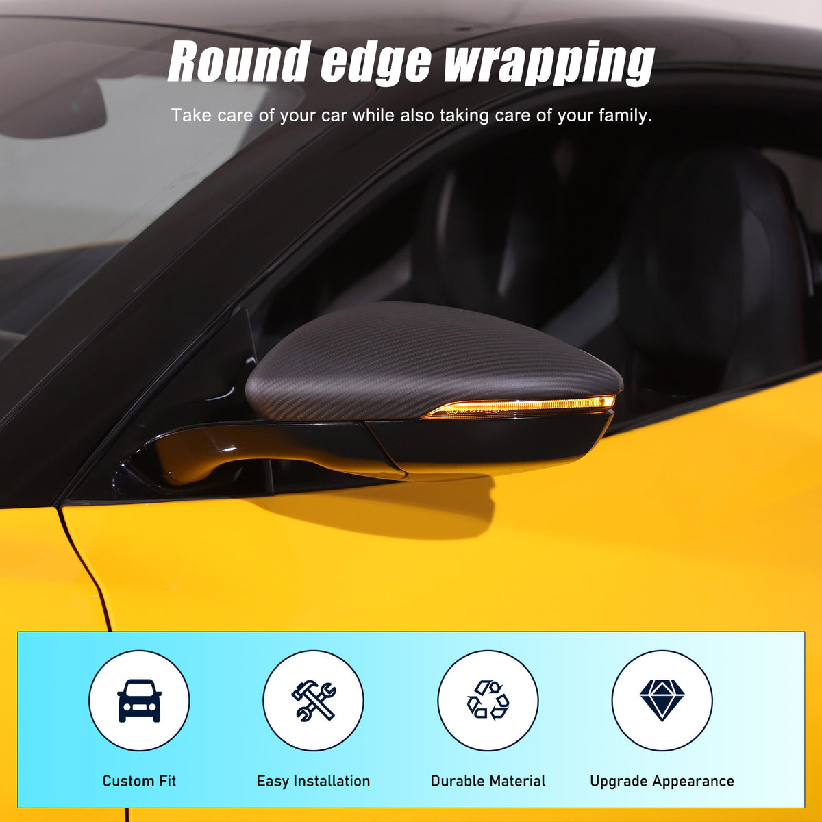 Matte Real Carbon fiber Side Rear Mirror Cover Caps Trim For Lotus EMIRA 2021-25 4