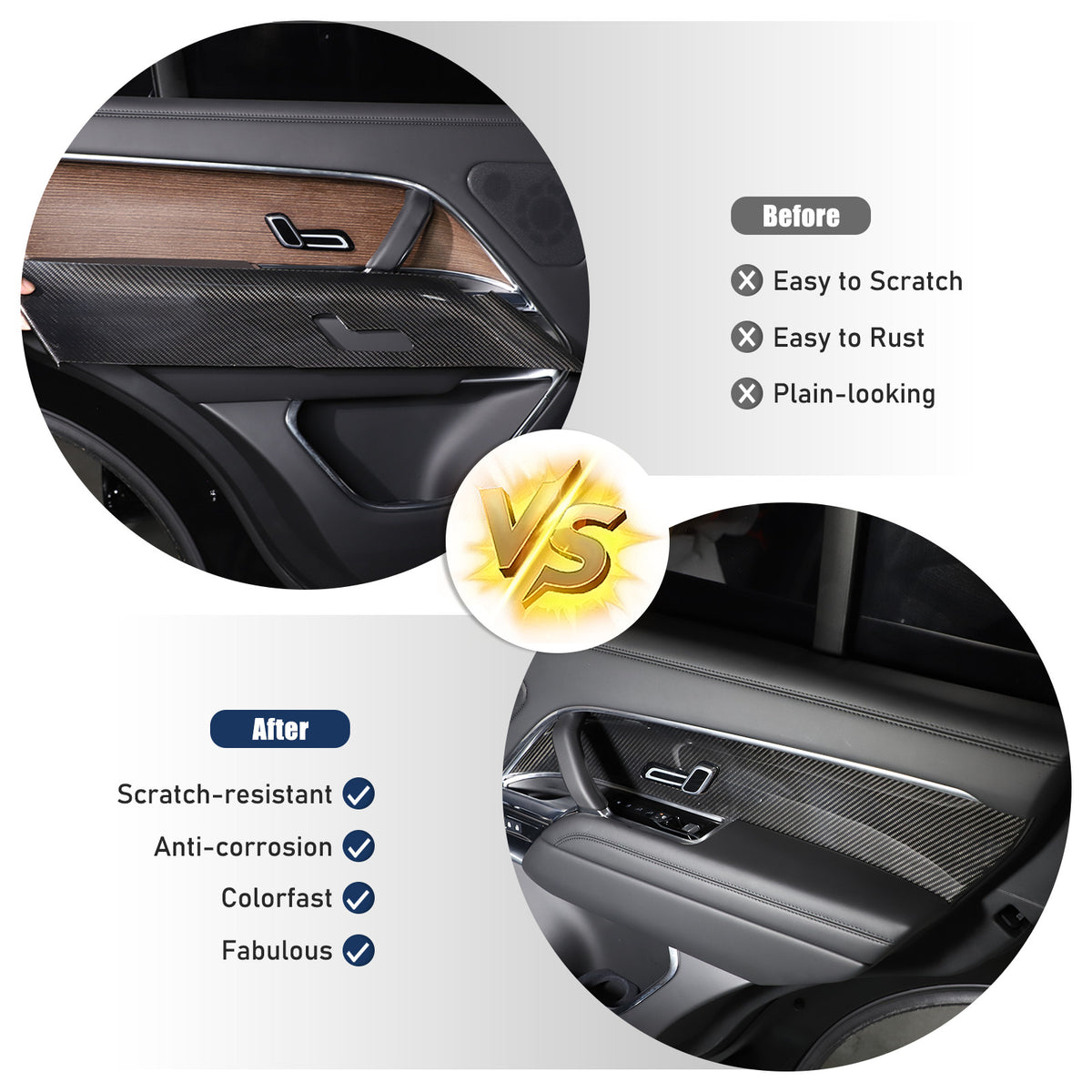 Real Carbon Fiber Interior Door Panel Cover Trim for LR Range Rover Sport 23-24 5