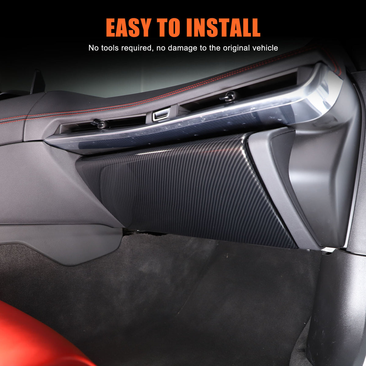 ABS Carbon Fiber Co-pilot Storage Glove Box Cover Trim For C8 Corvette 2020-2026 20