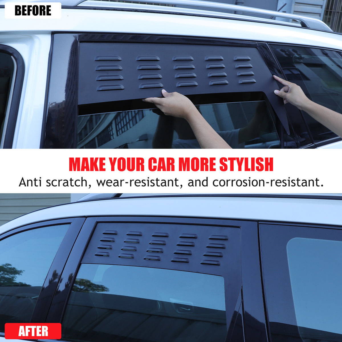 Rear Door Window Louver Air Vent Panel Trim Cover For Nissan Pathfinder 2013-18 11