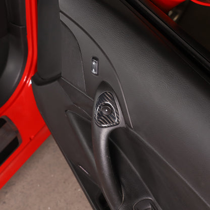 Real Dry Carbon Fiber Door Window Lift Switch Button Trim For Corvette C6 05-13 16