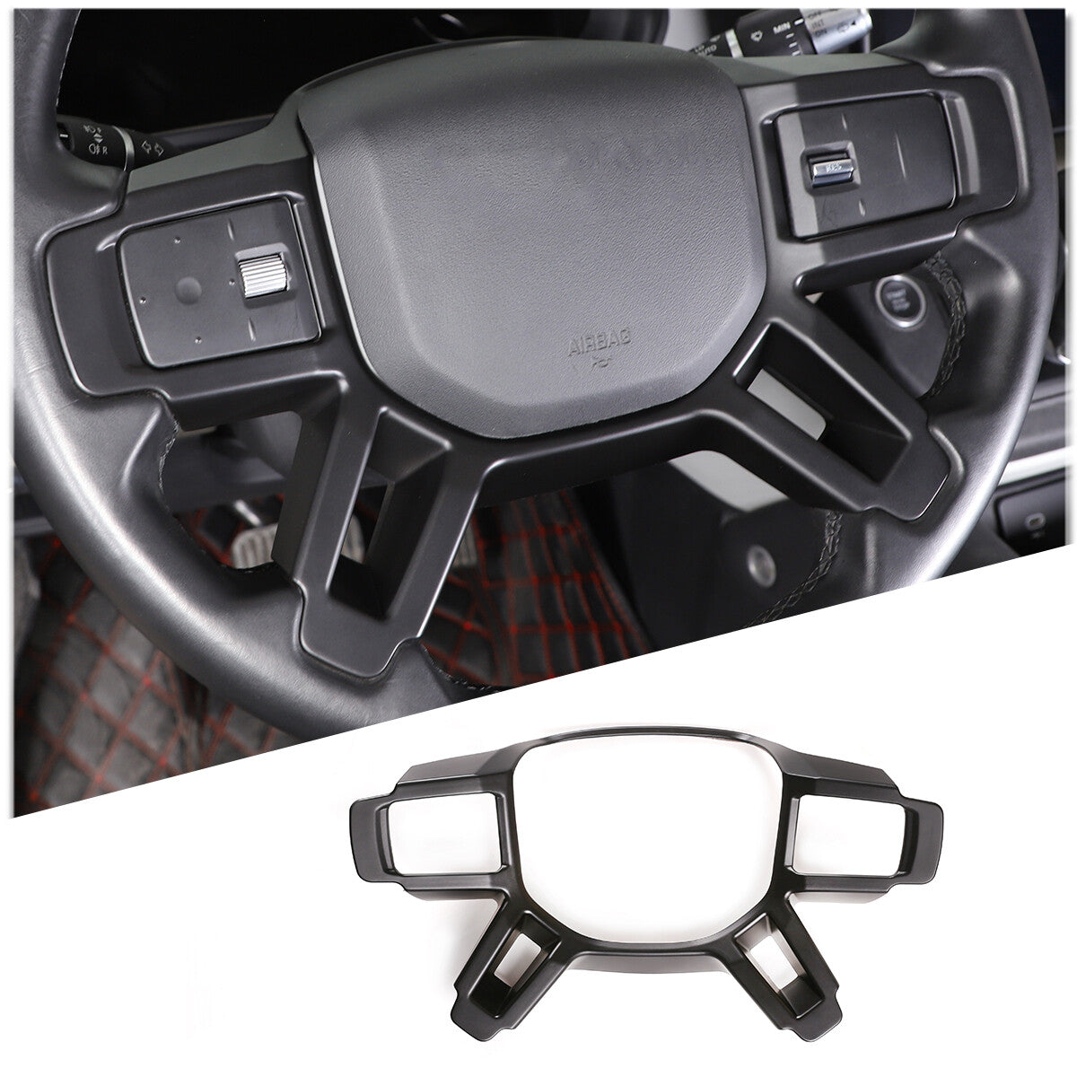 Matte Black Steering Wheel Frame Trim For Land Rover Defender 90 110 2020-23 US 6