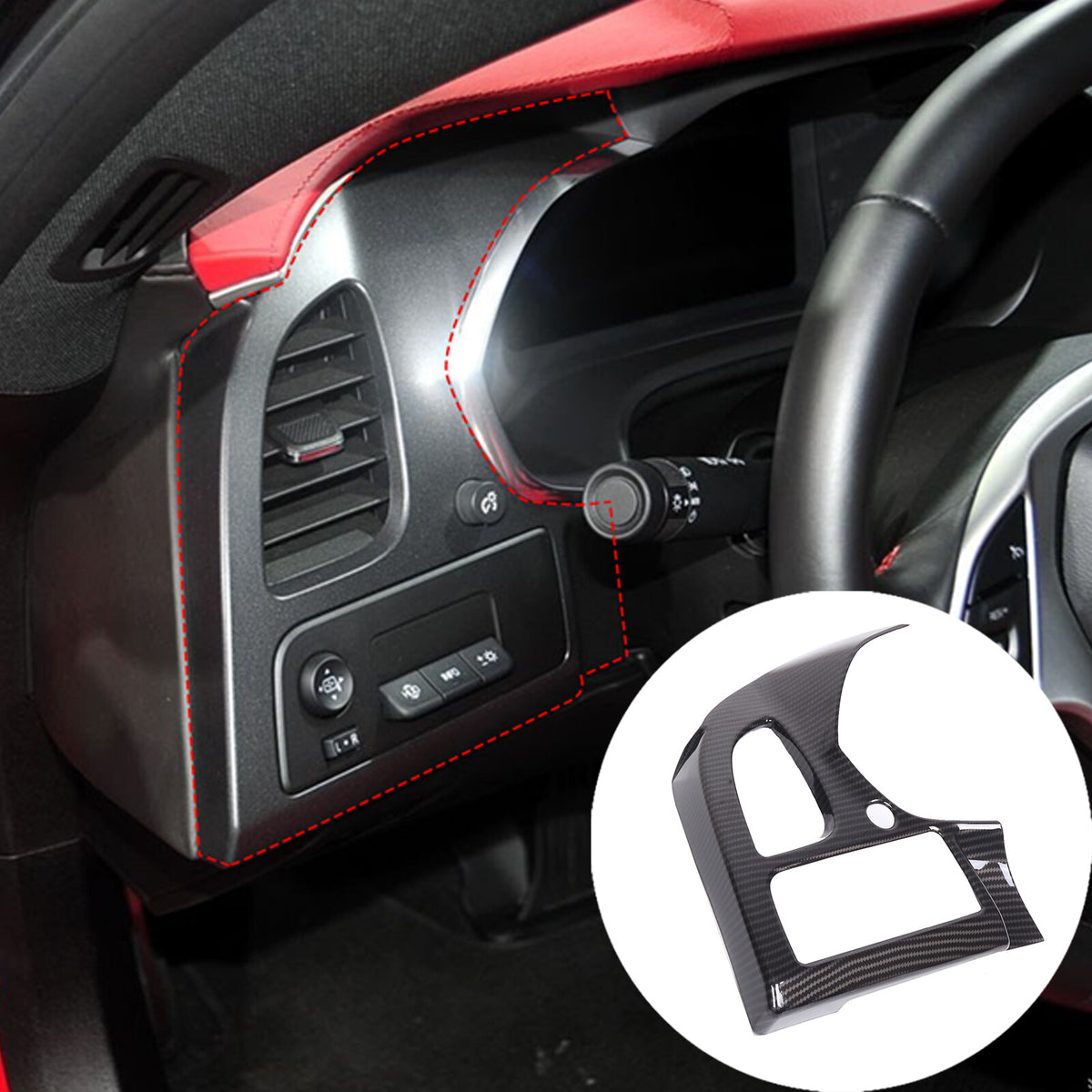 ABS Carbon Fiber Interior Center Console Panel Trim Set For Corvette C7 2014-19 - Variants 11-14 2