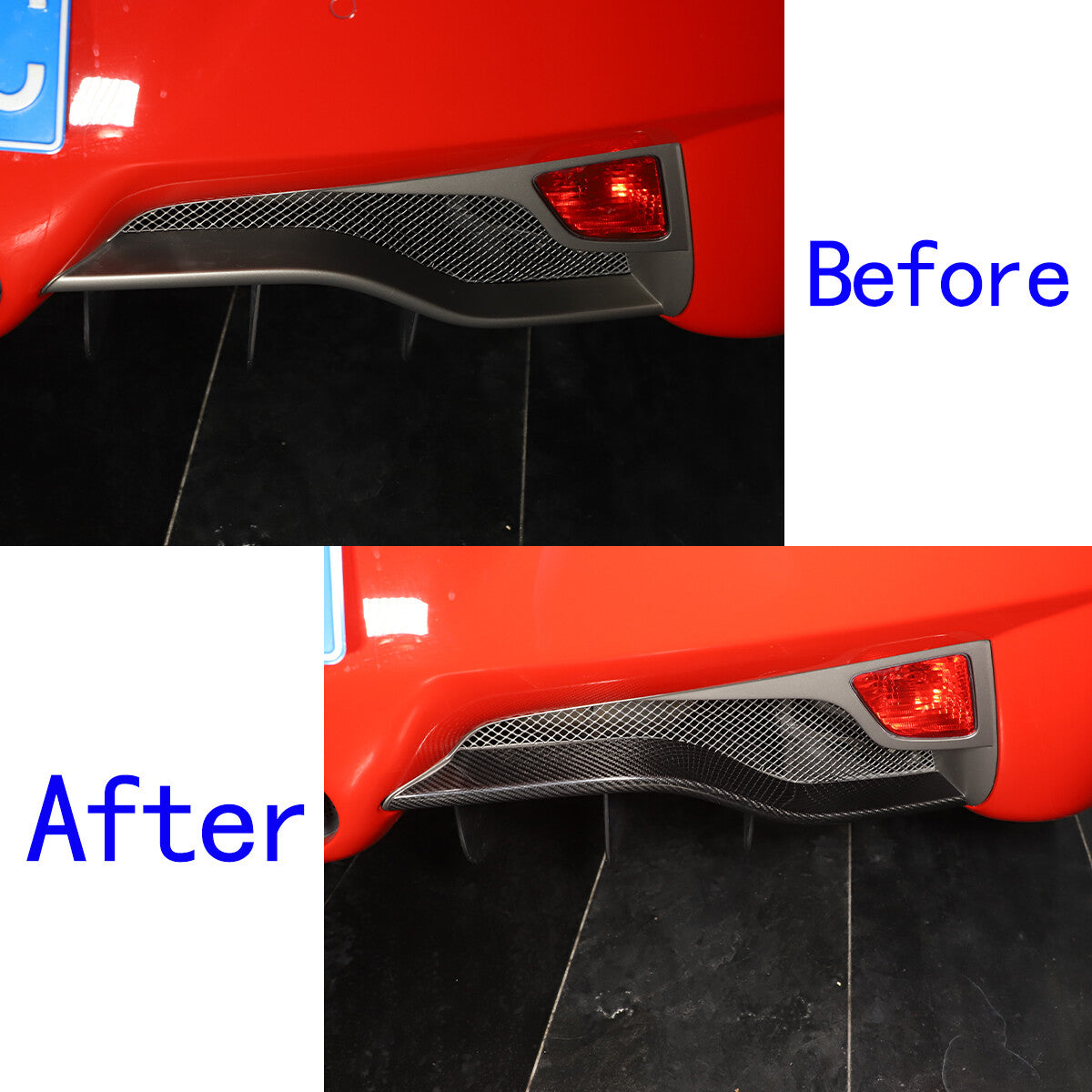 Real Carbon Fiber Rear Taillight Lower Crossbar Trim For Ferrari 458 2011-2016 2