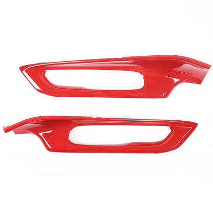 Red ABS Interior Door Window lift Panel Trim Cover Fits For Corvette C8 2020-26 17