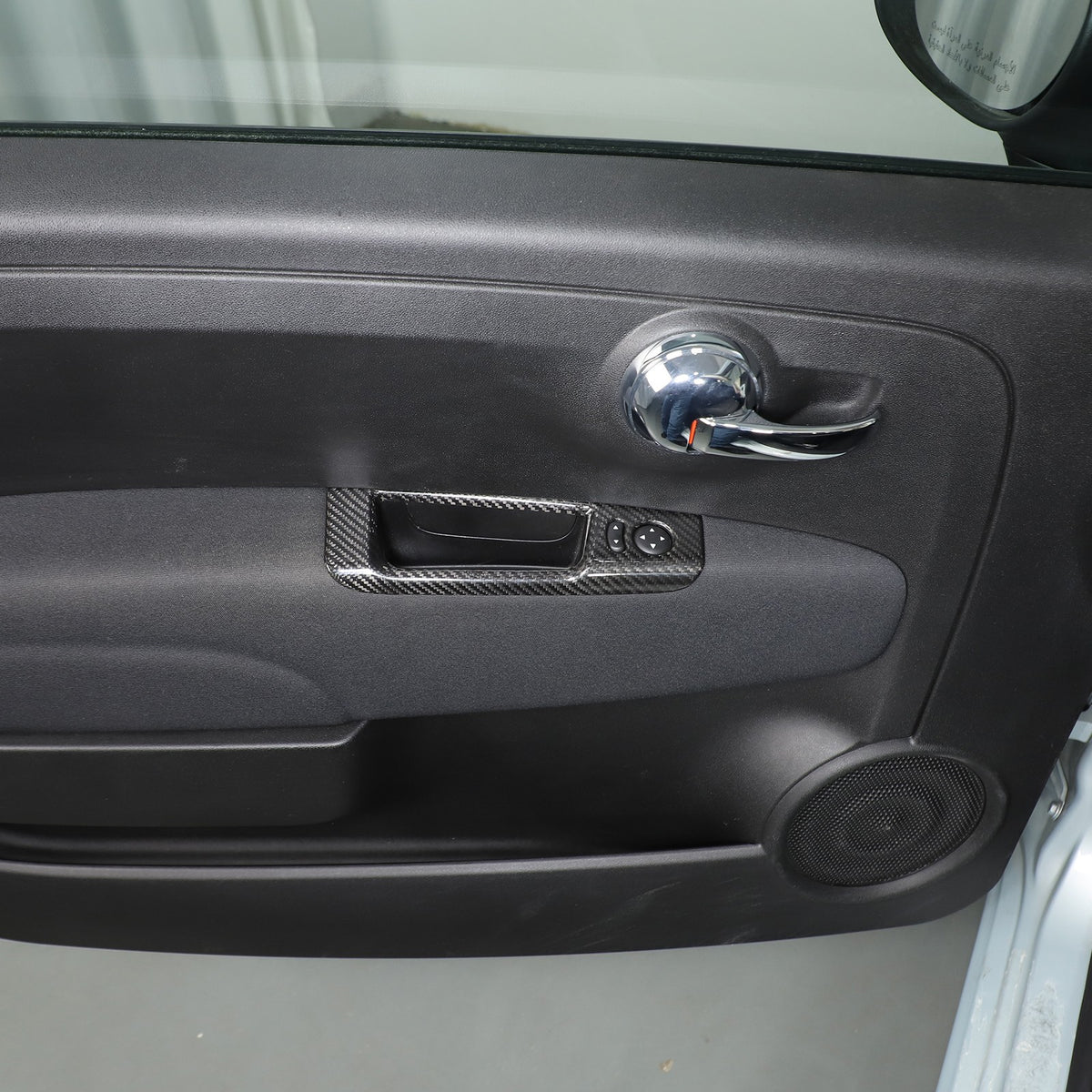 Real Carbon Fiber Mirror Adjustment Panel Trim For Fiat 500 312 2010-2022 9