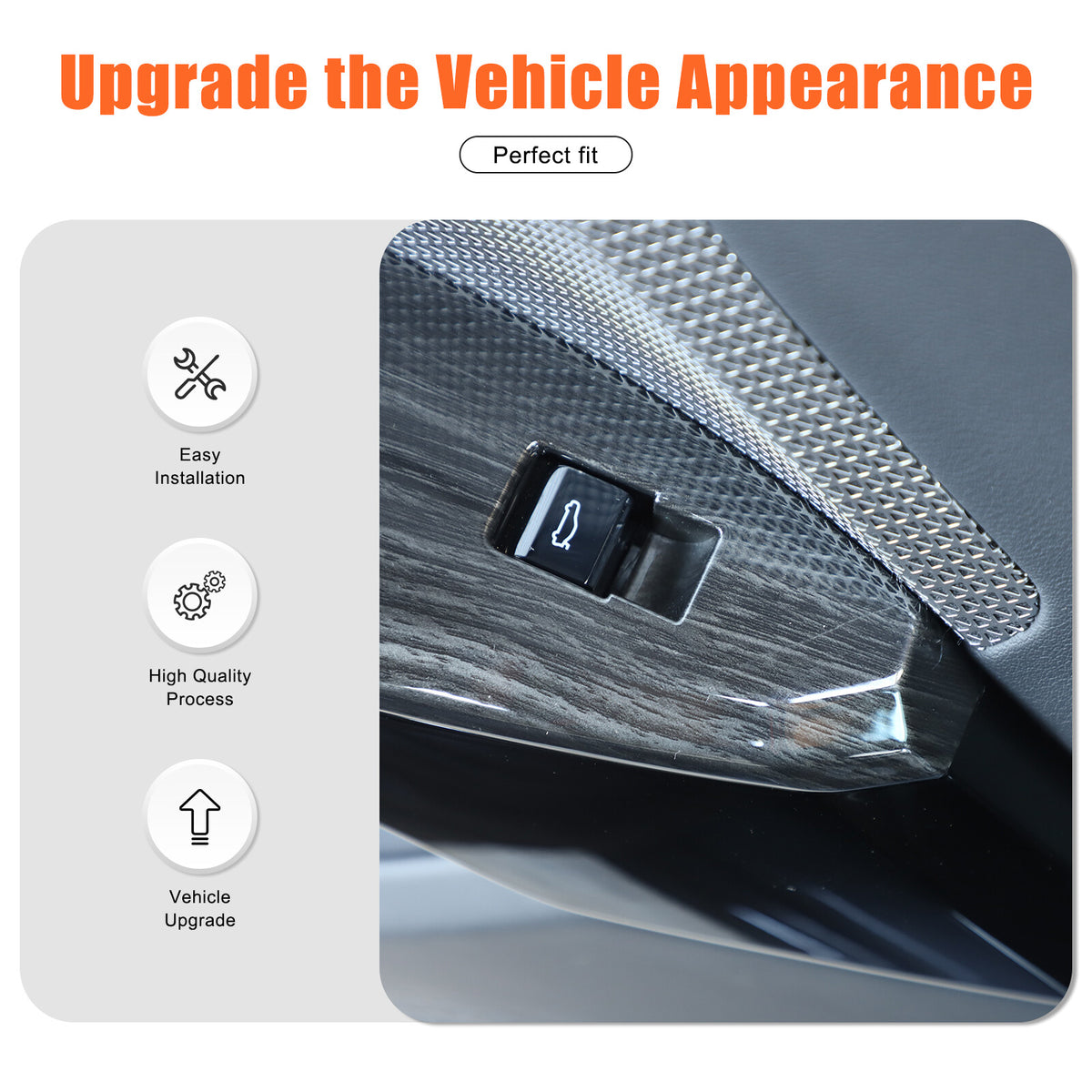 Black Grain Window Lift Switch Button Trim Frame For BMW 7 Series G70 2023-2025 20