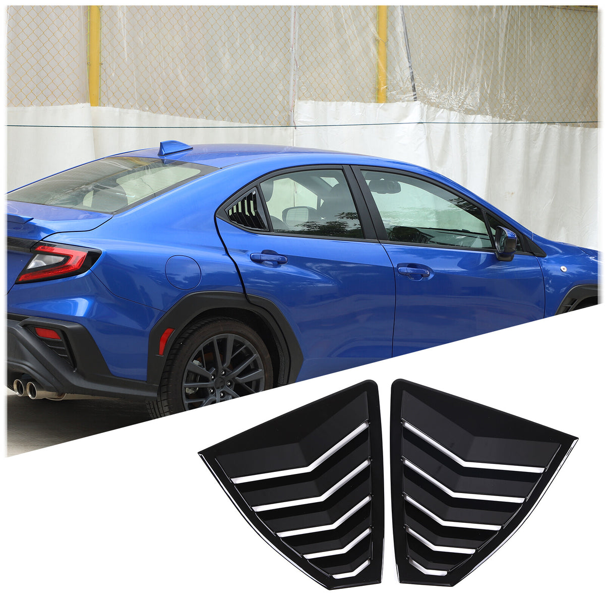 Glossy Piano Black Exterior Door Handle Window Louver Trim For Subaru WRX 22-25 22