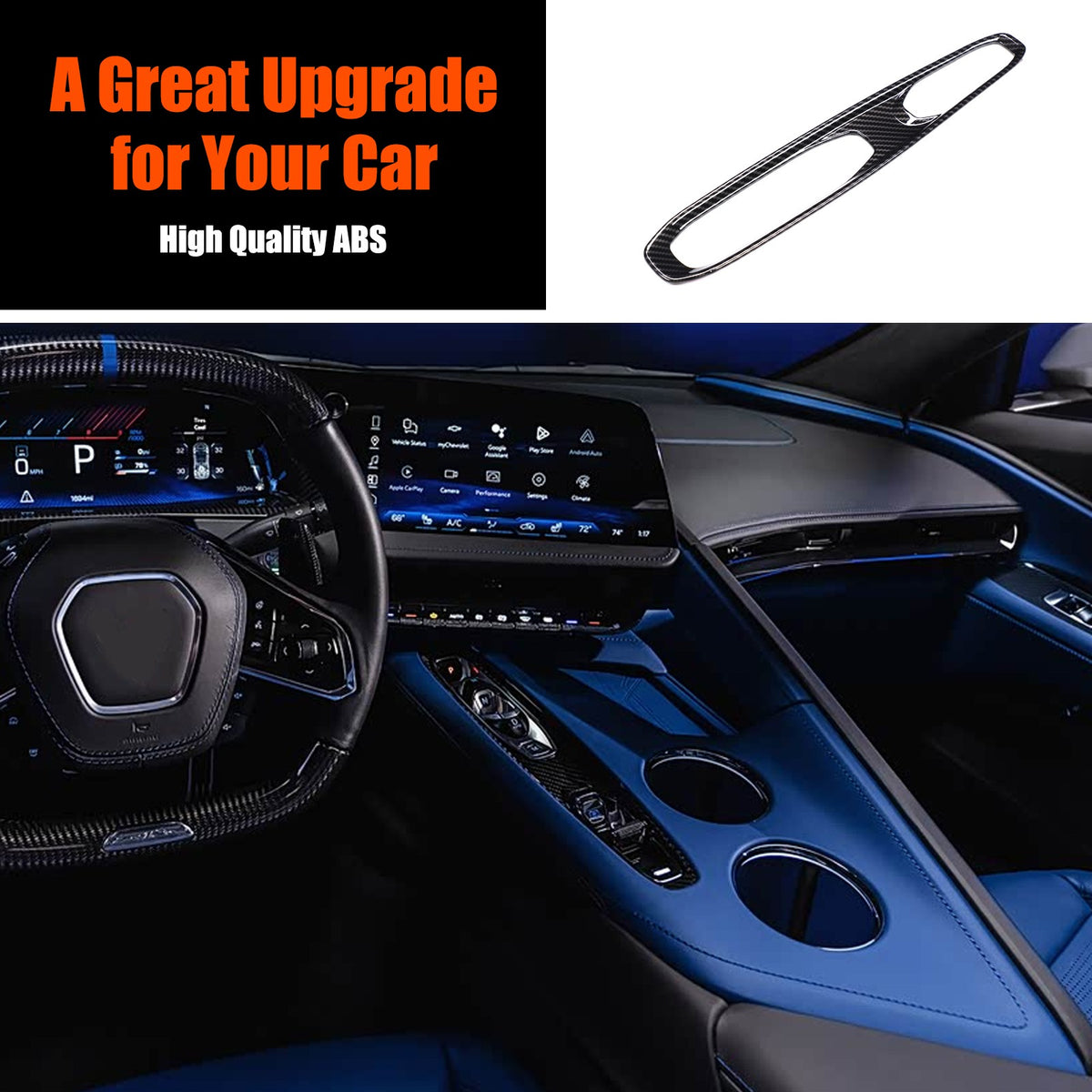 Carbon Fiber ABS Center Console Shift Panel Trim Set For Corvette C8 2026+ US 9