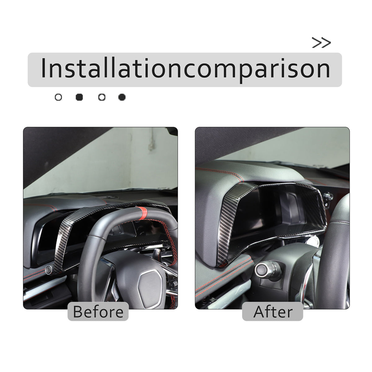 ABS Carbon Fiber Full set Center Console Frame Decor Trim Cover for Corvette C8 12