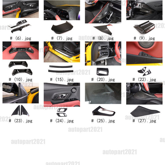 18pcs Real Carbon Fiber Interior Trim Cover Set For Toyota Supra A90 19-23 1