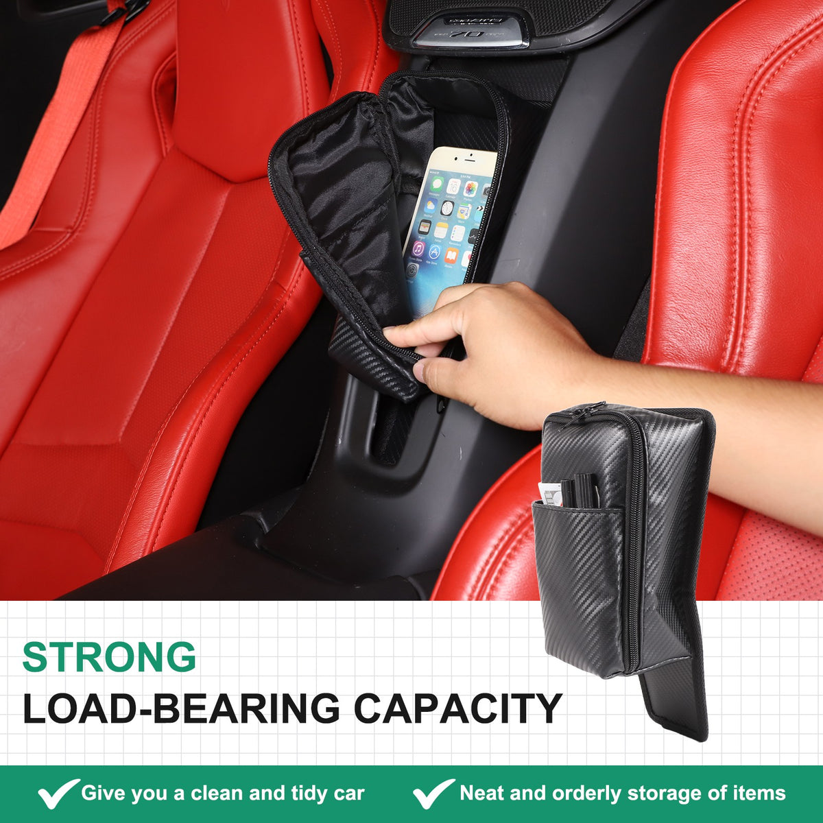 Front & Rear Center Console Storage Bag Tray For Corvette C8 2020+ - Variants 6-10 43