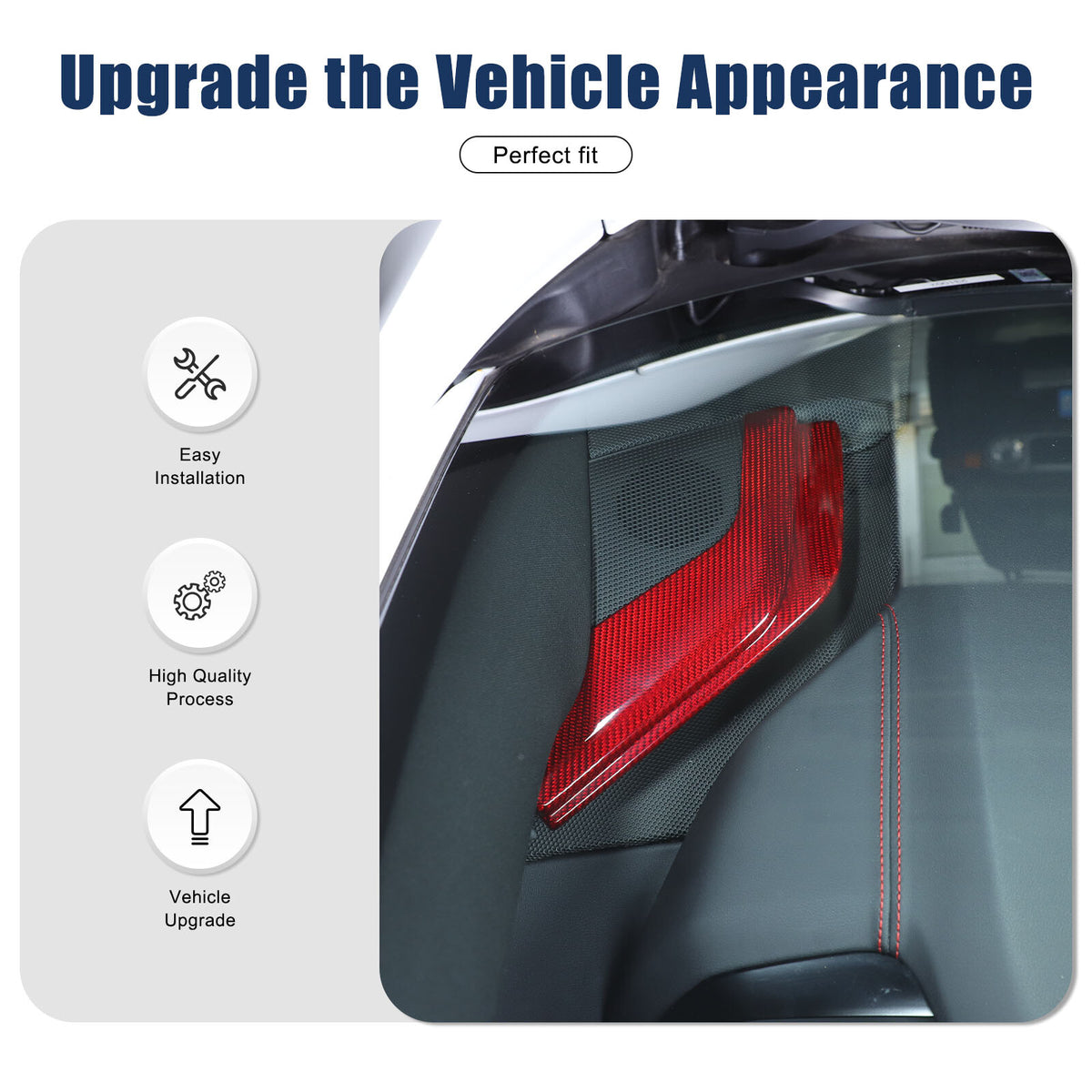Red Real Carbon Fiber Center Console Dashboard Cover Trim For Corvette C8 20-26 12