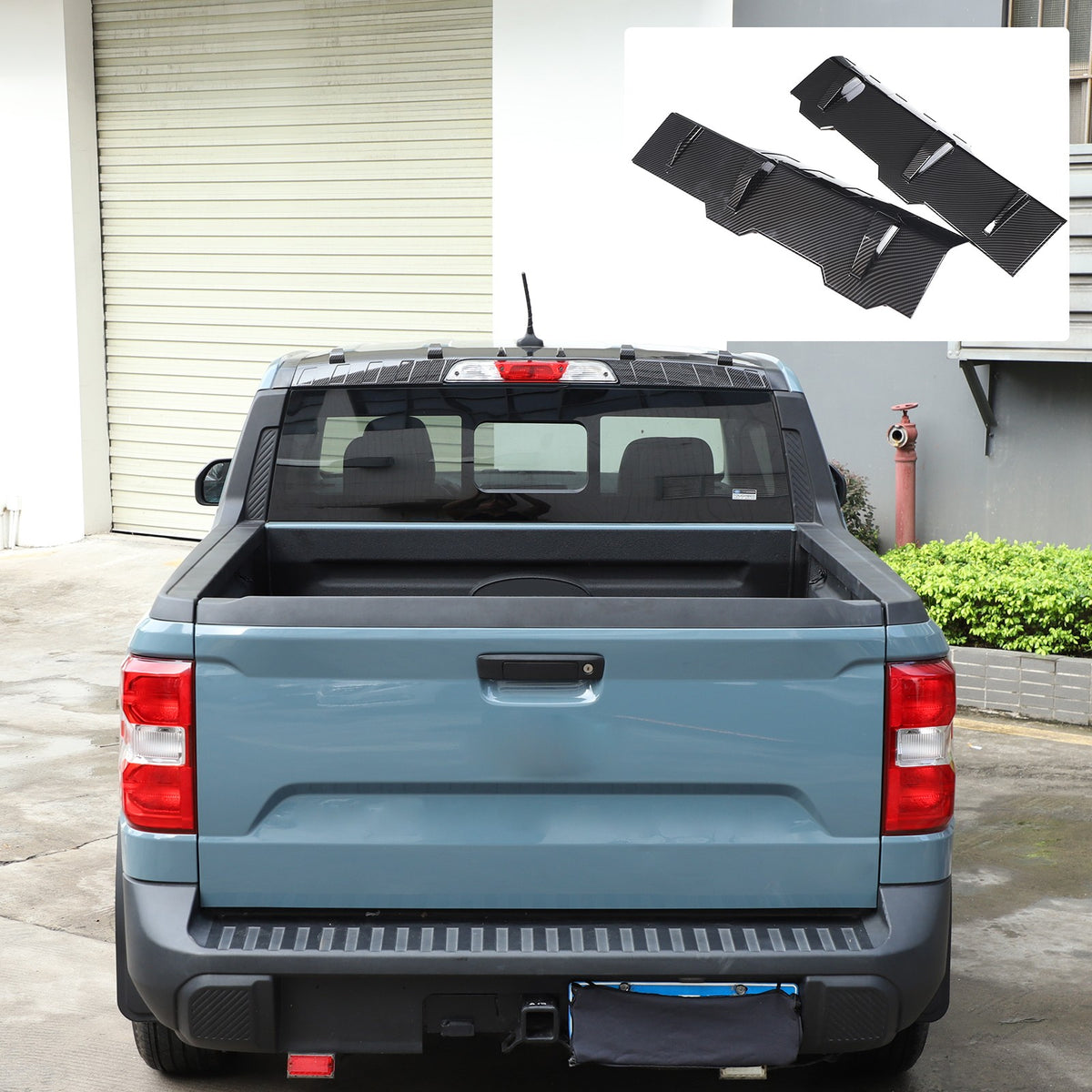 Carbon Fiber ABS Roof Rear Spoiler Trim Cover For Ford Maverick 2022+ 4