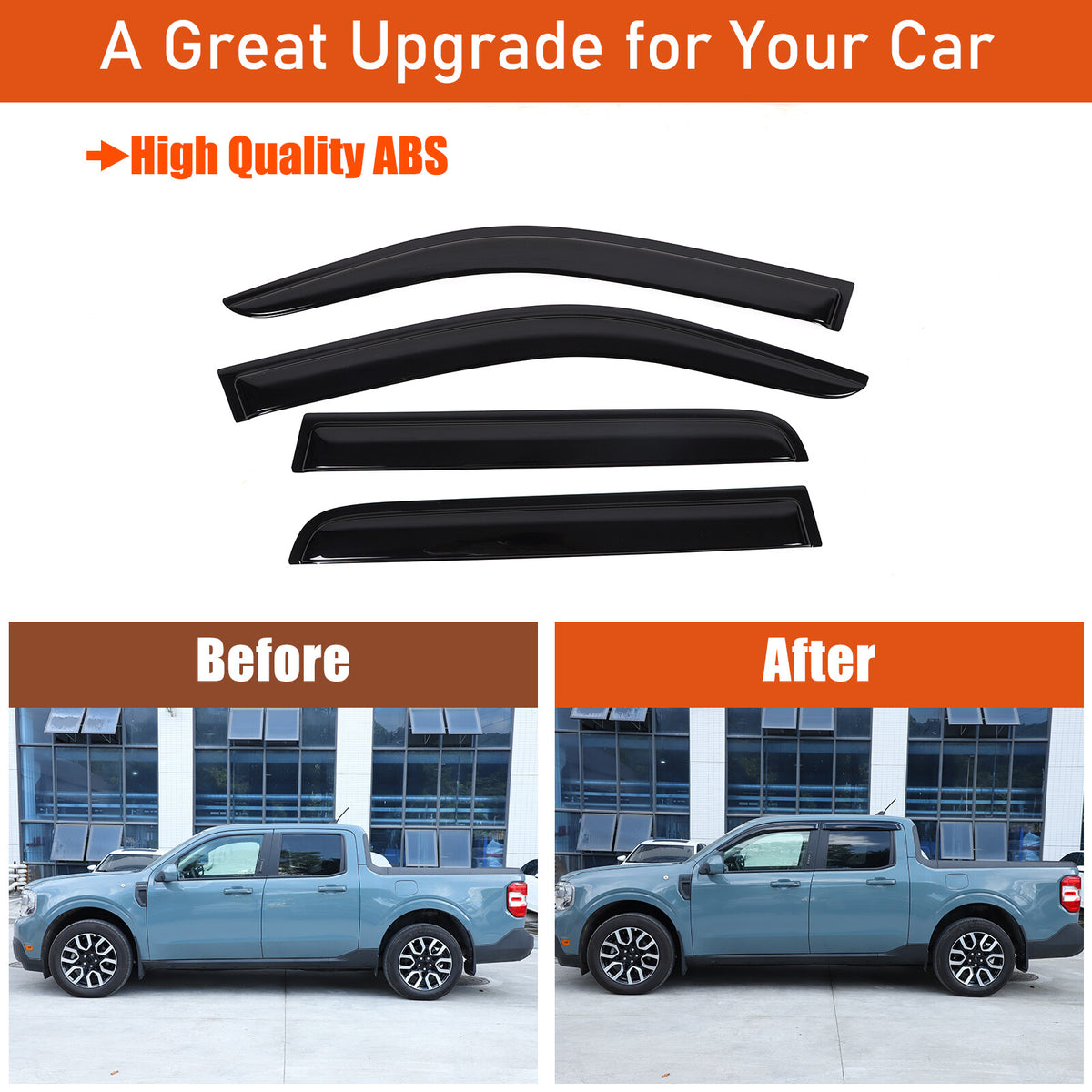 Window Rain Guards Visor Rain Guard Wind Deflectors For Ford Maverick 2022-2024 17