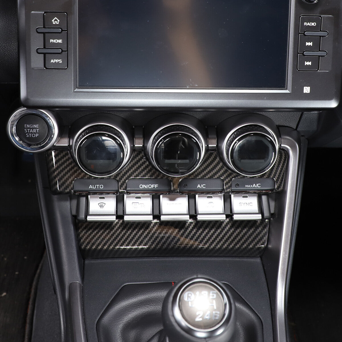 ABS Carbon Fiber Interior Center Console Trim Set Fits For GR86/BRZ 2022-2025 US - Variants 6-10 54