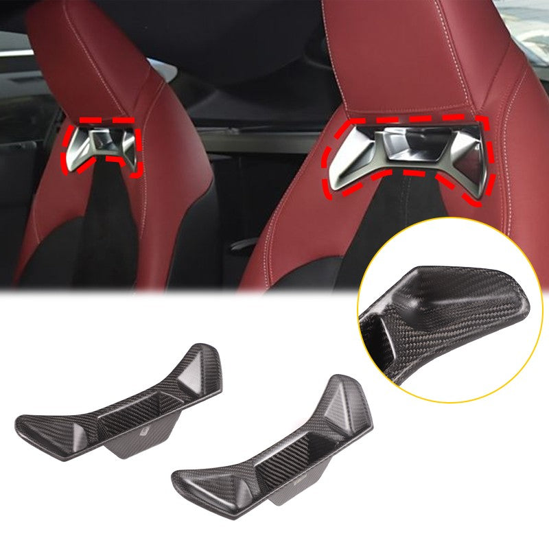 Matte Real Carbon Fiber Seat Back Trim Cover For Toyota Supra A90 2019+ 20