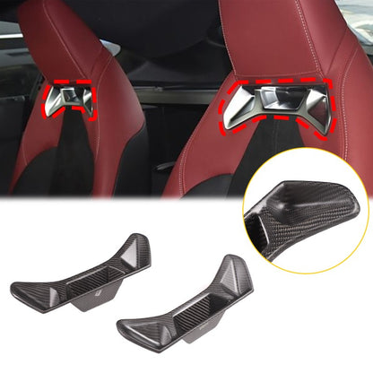 Matte Real Carbon Fiber Seat Back Trim Cover For Toyota Supra A90 2019+ 20