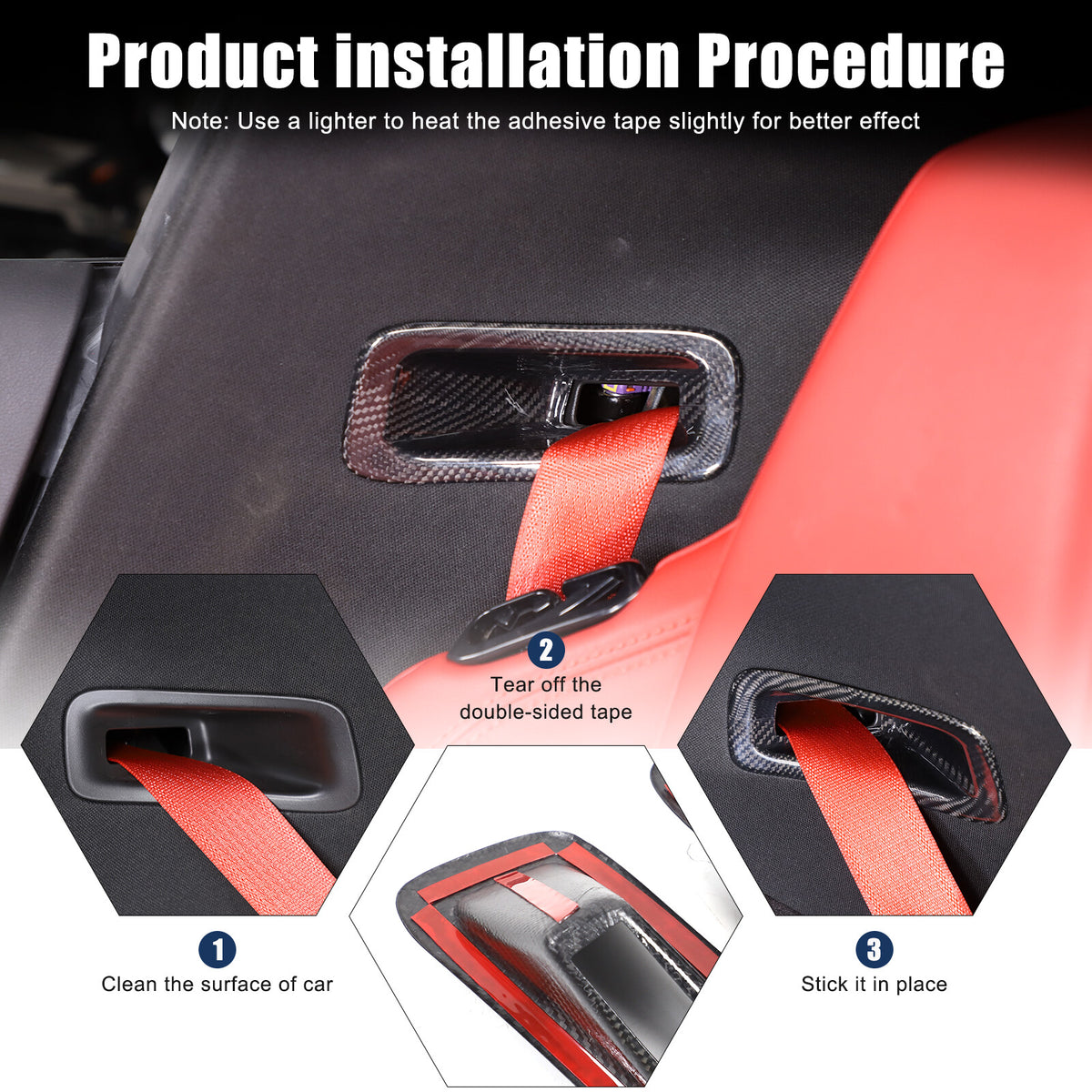 Real Carbon Fiber Seat Safety Belt Button Cover Trim For Corvette C8 20-26 US 13
