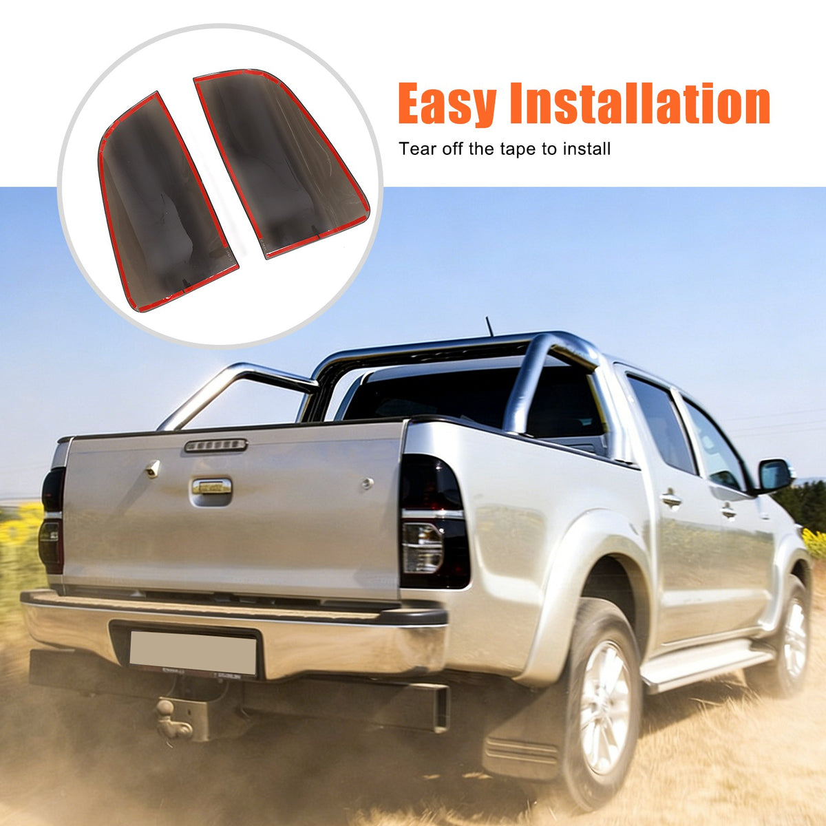 Smoked Black Rear Tail Light Guard Cover Trim Bezel For Toyota Hilux 2005-11 US 18