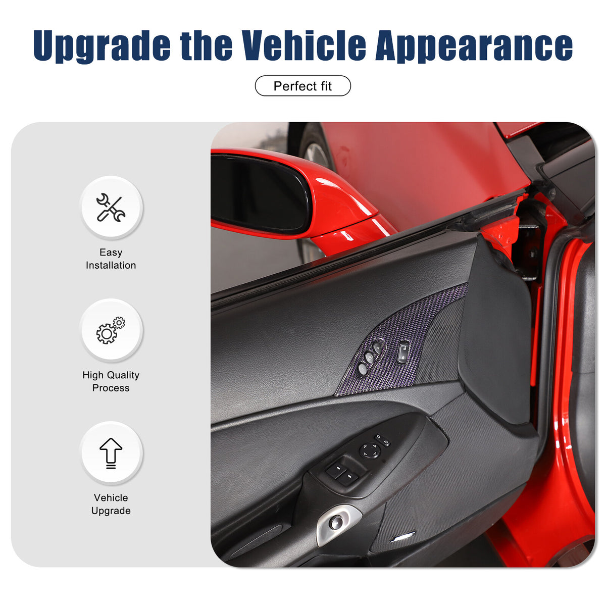 Real Carbon Fiber Children Lock Button Frame Trim For Corvette C6 2005-2013 8