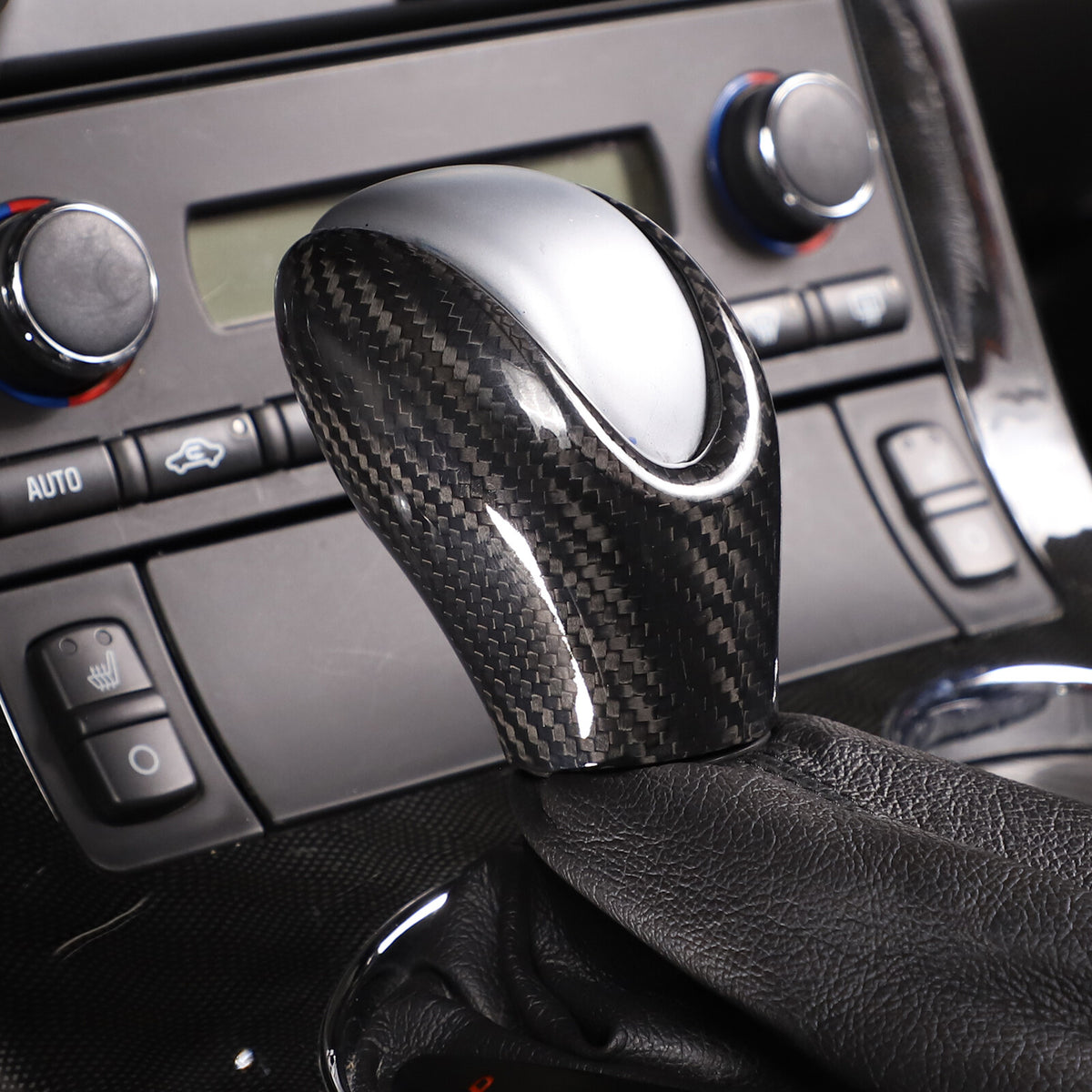 Real Carbon Fiber Console Gear Shift Knob Head Cover Trim For Corvette C6 05-13 18