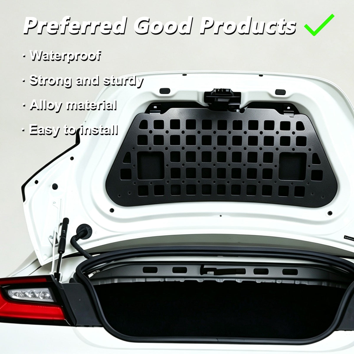 Aluminum Trunk Lid Hanging Bag Rack Molle Panel For Toyota Subaru BRZ 2022+ 8