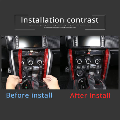 Red Carbon Fiber Center Control Side Panel Trim For Subaru BRZ Scion FR-S 12-20 10
