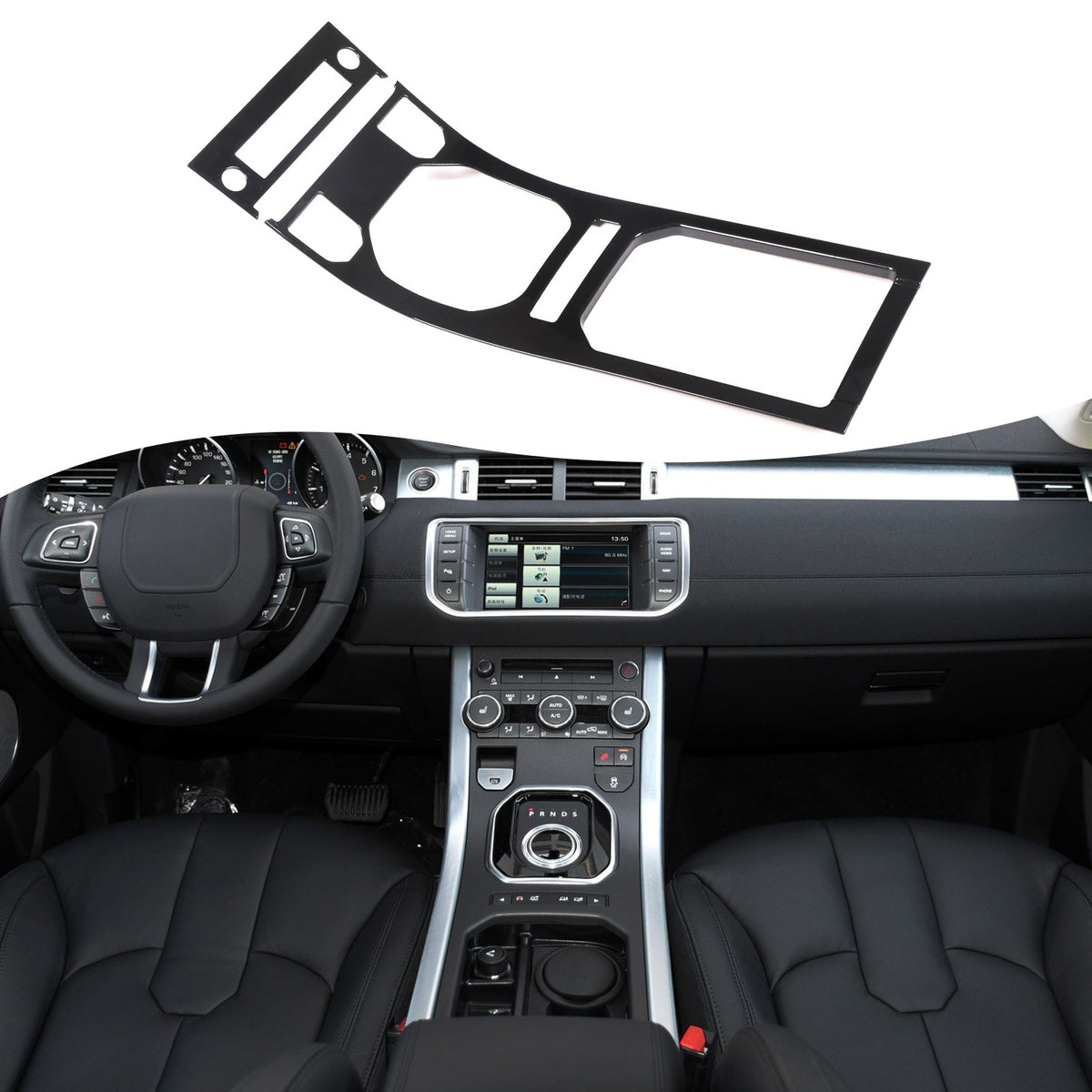 Glossy Piano Black Center Console Panel Trim For Land Rover Evoque L538 2012-18 12