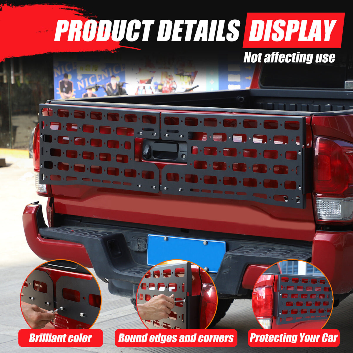Rear Bed Molle Panel Truck Bed Tailgate Molle Panel For Toyota Tacoma 2016-22 15