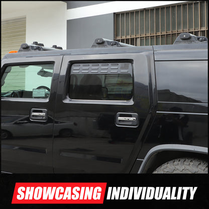 USA Flag Rear Window Vent Louver Shutter Cover Trim for Hummer H2 2003-09 US 12