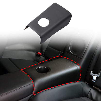 Matte Real Carbon Fiber Rear Cup Holder Panel Trim For Nissan GTR R35 2008-2016 13