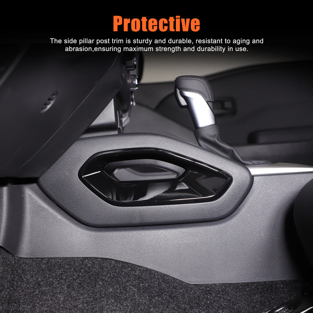 Glossy Black Center Console Side Armrest Frame Trim For Nissan Frontier 2022+ 12
