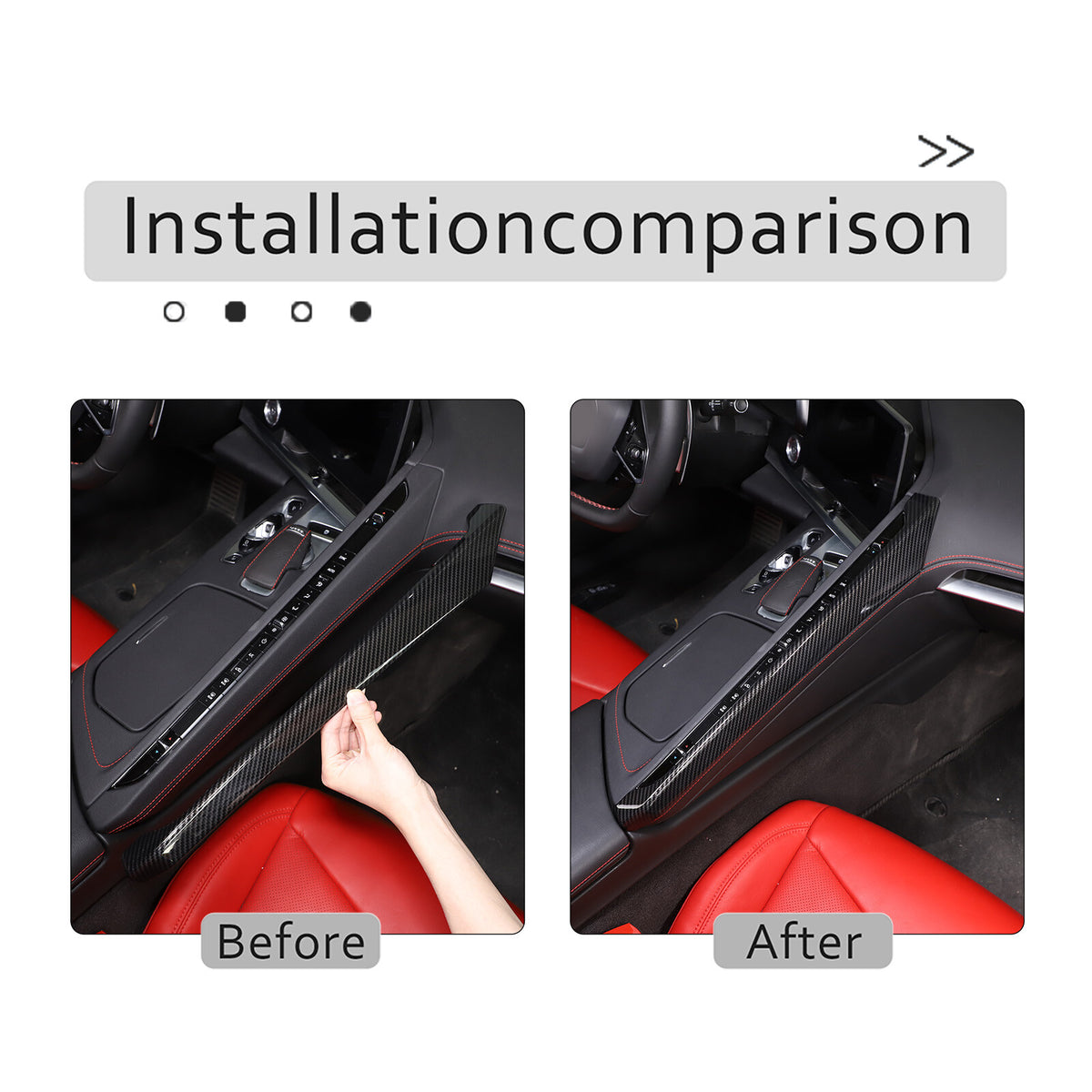 ABS Carbon Fiber Center A/C Button Left Side Strip Trim Cover For Corvette C8 19