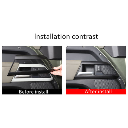 Matte Black Inner Door Handle Trim Cover For Land Rover Defender 110 2020-23 11