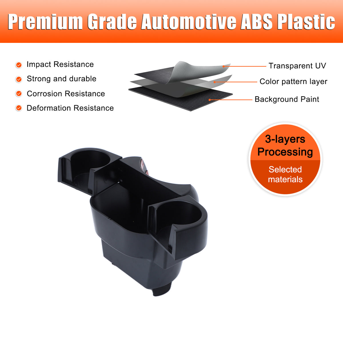Center Lower Cup Storage Box Organizer Tray For Fiat 500 Abarth 595 695 2016+ 10
