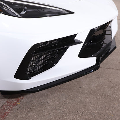 Replacement Glossy Black Front Bumper Lip Spoiler For Corvette C8 2020-2025 5