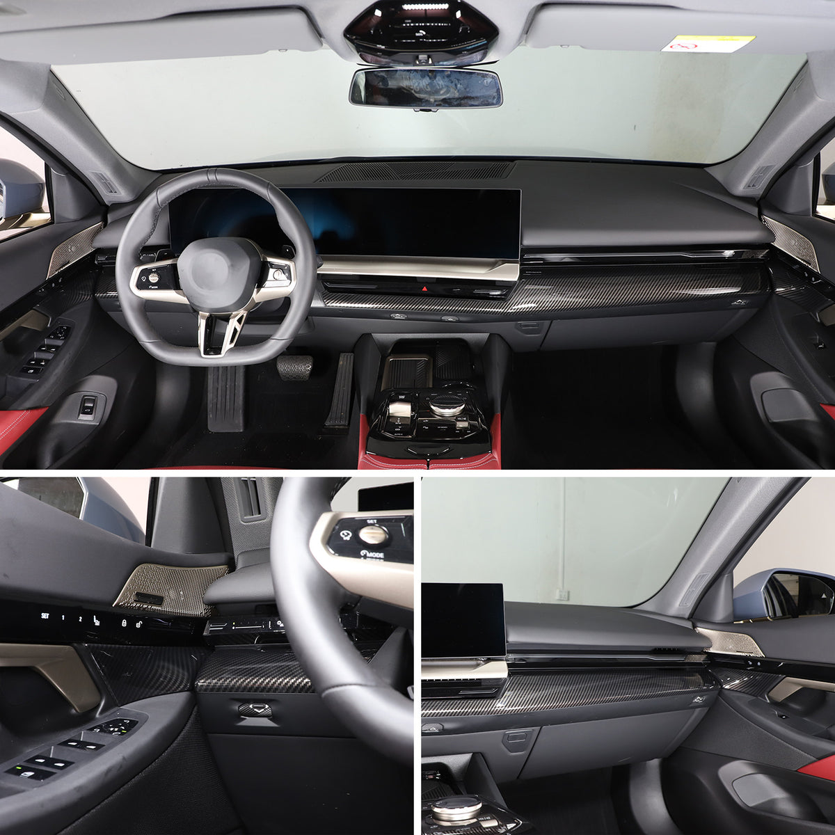 Carbon Fiber Console Dashboard Panel Trim Cover For BMW 5 Series G60 i5 24+ US 12